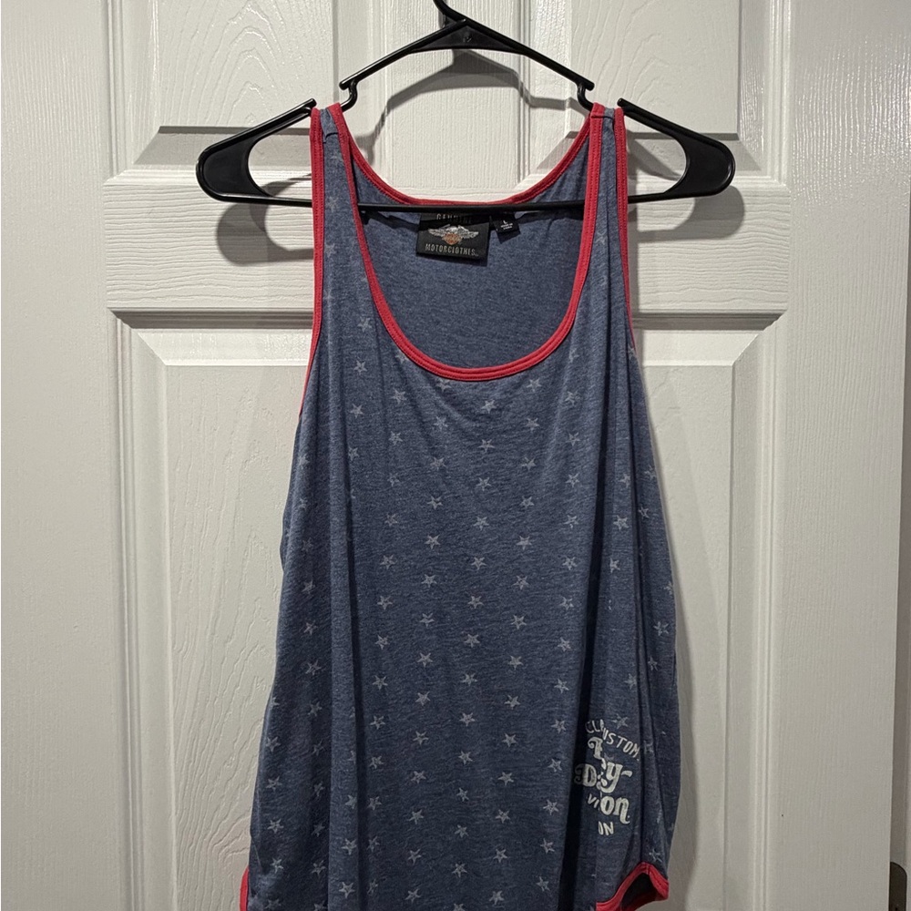 Harley-Davidson Navy Tank Top with Red Accents